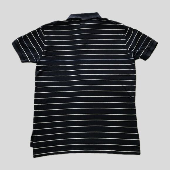 Polo Ralph Lauren Navy Blue Striped Preppy Academia Cotton Mens Shirt - L - Picture 2 of 5
